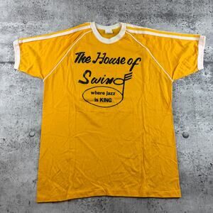 The House Of Swing Shirt 70s Size Large Ringer Shirt